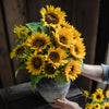 Artificial Sunflower Bouquet with pottery vase