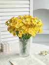 Artificial Daisy & Chamomile Arrangement with glass vase