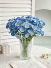 Artificial Daisy & Chamomile Arrangement with glass vase