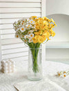 Artificial Daisy & Chamomile Arrangement with glass vase