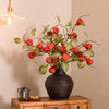 Artificial Wax Apple Bouquet with Ceramic Vase