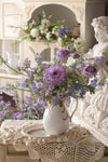 Purple Wildflower Artificial Bouquet with Ceramic Vase