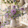 Purple Wildflower Artificial Bouquet with Ceramic Vase