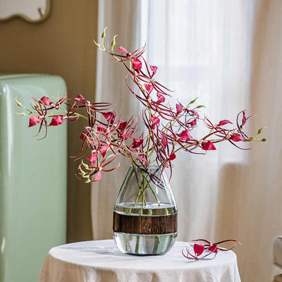 Artificial Orchid Flowers with Glass or Wood Vase