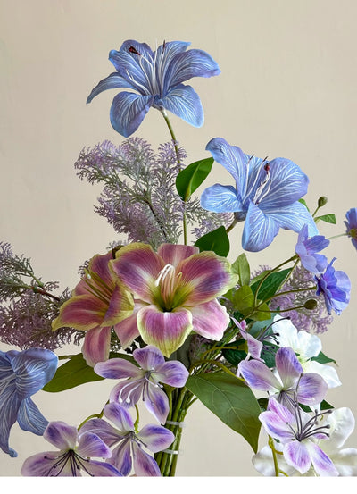 Artificial Wisteria Flower Bouquet with Decorative Vase