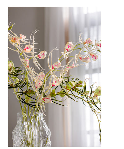 Artificial Orchid Flowers with Glass or Wood Vase