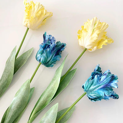 Realistic Fringed Faux Flower Moisture-Touch Parrot Tulip