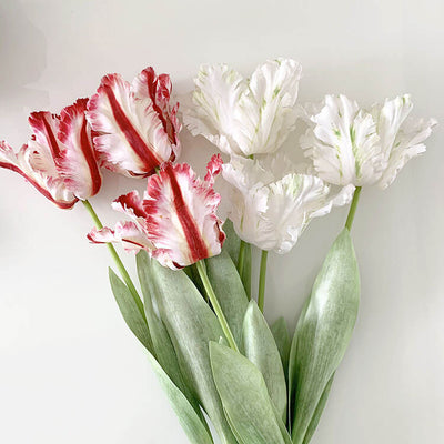 Realistic Fringed Faux Flower Moisture-Touch Parrot Tulip