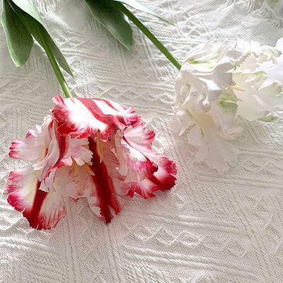 Realistic Fringed Faux Flower Moisture-Touch Parrot Tulip