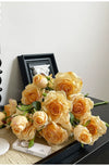 Artificial Roses Scorched-Edge Multi-Bloom Handheld Rose Bouquet