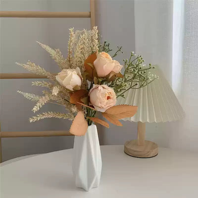 Artificial Rose Bouquet with Ceramic Vase