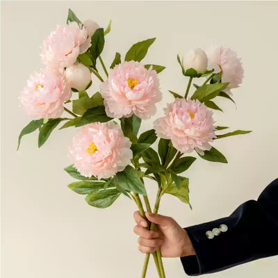 3 Stems of Deep Pink Peony