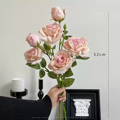 3-bloom roses with delicately scorched edges