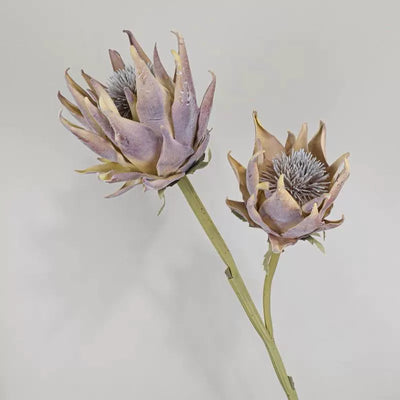 Artificial King Protea Stem with Two Blooms Faux Floral Arrangement