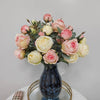 4-Bloom Scorched Edge Artificial Rose Arrangement with Vase