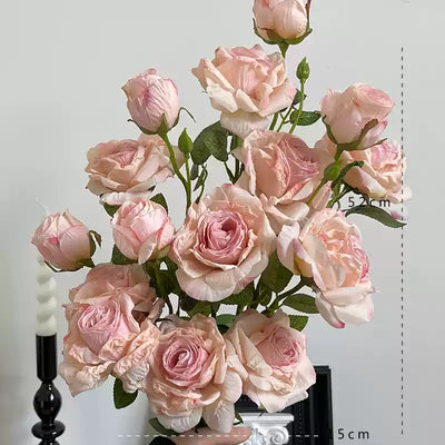 3-bloom roses with delicately scorched edges