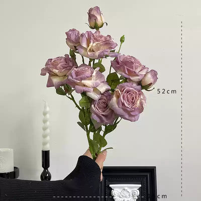 3-bloom roses with exquisitely scorched edges