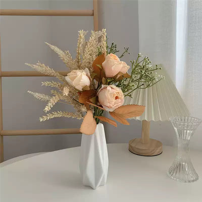 Artificial Rose Bouquet with Ceramic Vase