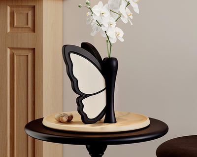 Artificial Butterfly Orchid with Decorative Butterfly Vase